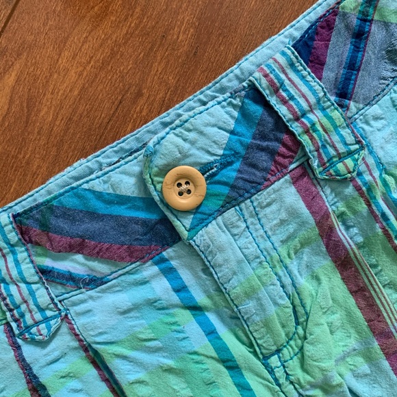 OP Blue/Purple Plaid Shorts-Size 5 - Picture 3 of 6